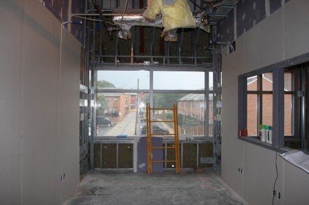 Drywall Installation on Level 2 of the Children's Tower